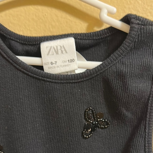 Zara Black Tank Top with Embellished Front - Picture 2 of 2